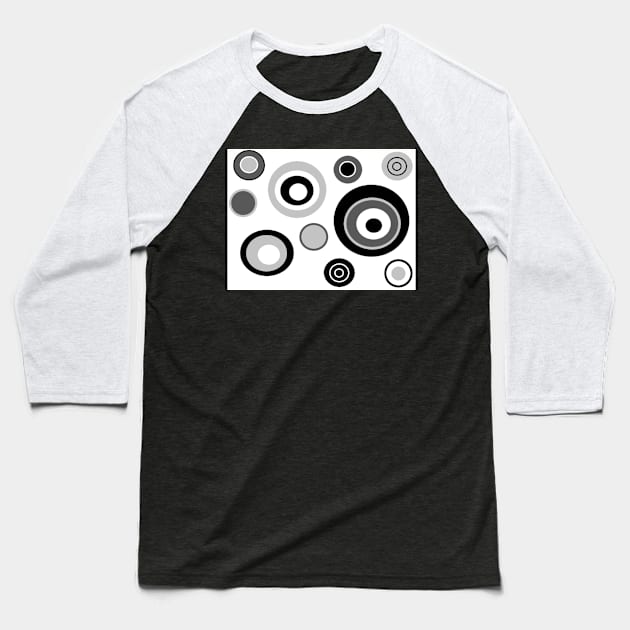 Experimental Geometric Circle Print Pattern Baseball T-Shirt by GingerEccentric